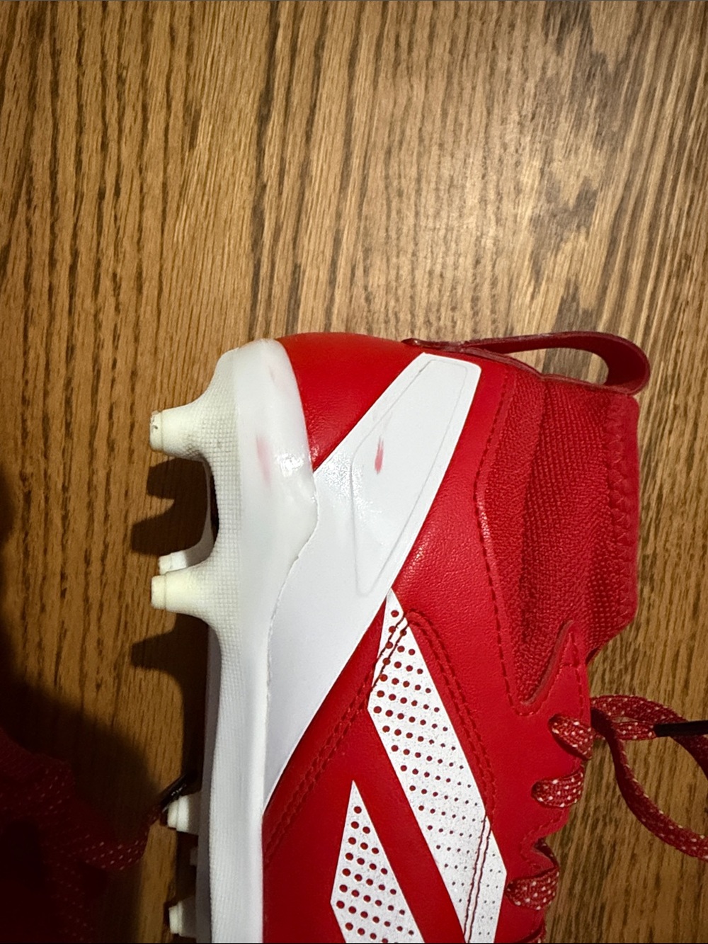Adidas AdiZero Patrick Mahomes Kids Red and White Football Cleats - Picture 3 of 12